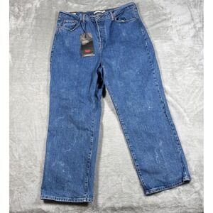 Levis premium Jeans Womens 16W M Blue Ribcage Straight Ankle Big E Stretch 33x26